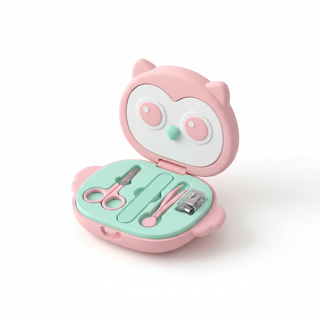 Kit manicure gufo aperto con accessori