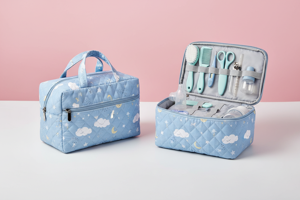 Borsa kit neonato azzurra e rosa
