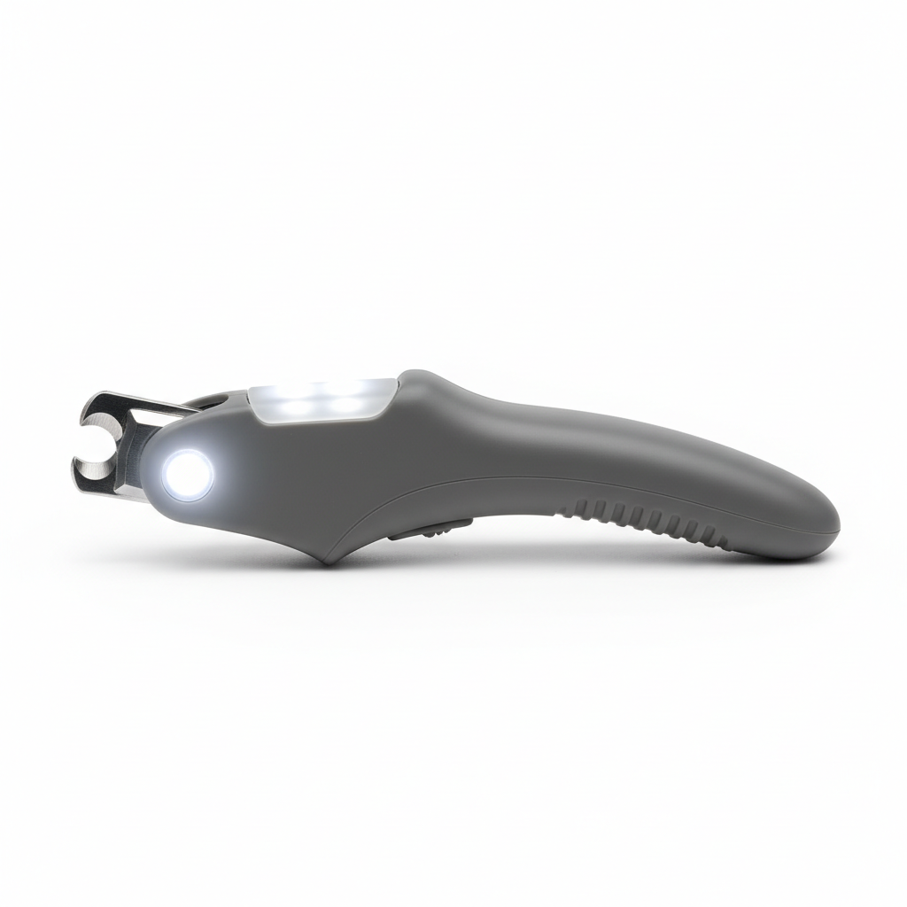 Taglia unghie LED - vista laterale con luce accesa
