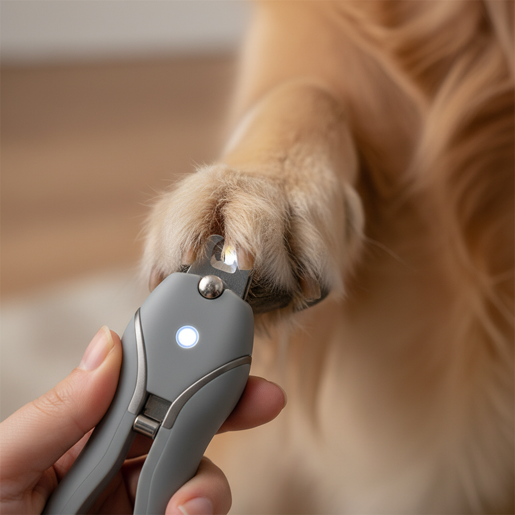 Zampa di cane con taglia unghie LED illuminato