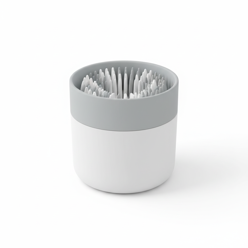 Lavazampe per cani in silicone bianco su sfondo bianco